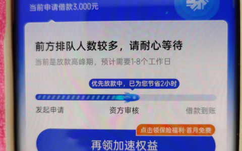 你我贷 3000 元借款优先放款中，遇放款高峰排队等待，放款时效明显变慢