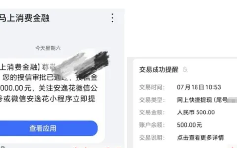 马上消费金融借款预授信 2000 元实际放款 500 元，额度不高也可解燃眉之急实测